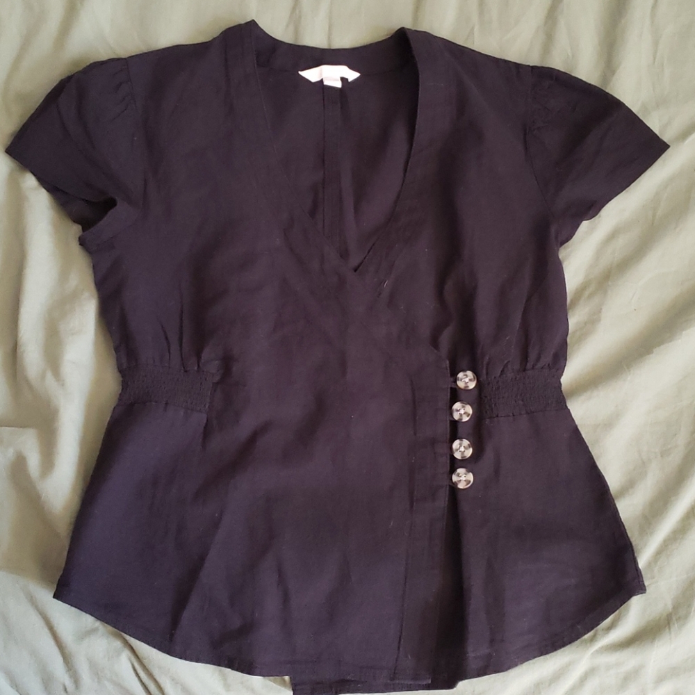 Linen Button Wrap Top H&M - image 1